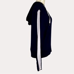 Z Supply Hoodie Hooded Knit Top Blouse Stripe Navy Blue XS